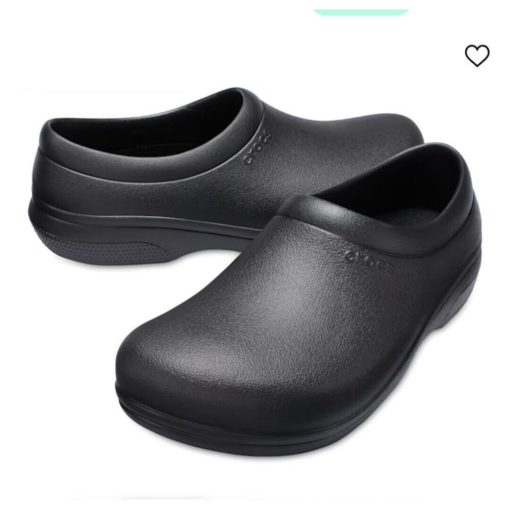 Crocs On The Clock Slip Resistant Work Slip On Shoes‎ Black Unisex Mens 8